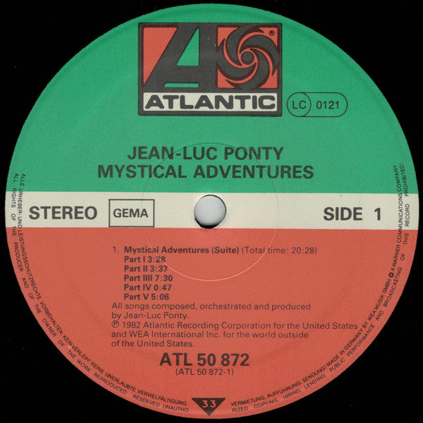 Jean-Luc Ponty : Mystical Adventures (LP, Album)