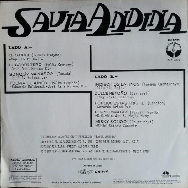 Savia Andina : Sicuri (LP)