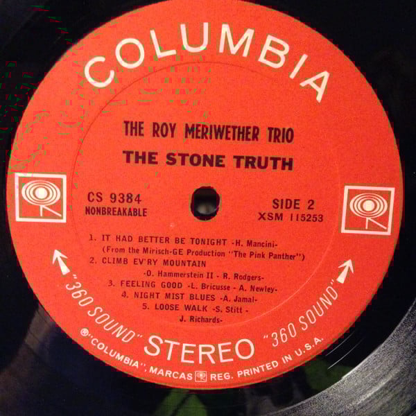 The Roy Meriwether Trio : The Stone Truth  (LP, 360)