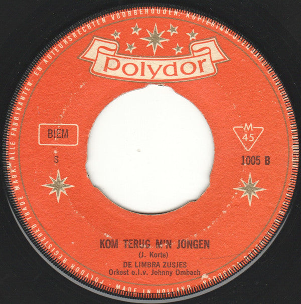 Limbra Zusjes : Twee Dorpjes Verder (7", Single, Mono)