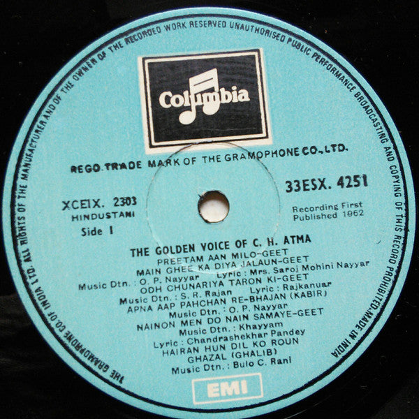 C.H. Atma : Twelve Great Love Songs By C.H. Atma (LP, Comp, RE)