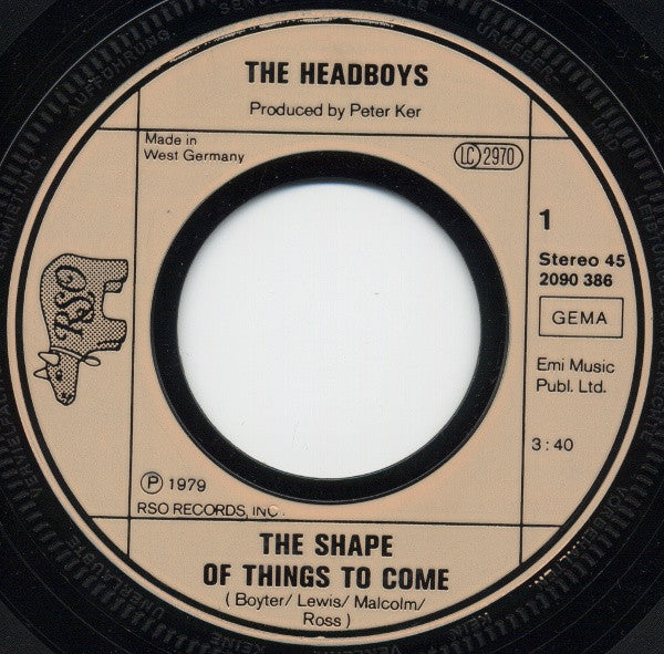 The Headboys : The Shape Of Things To Come (7", Single)
