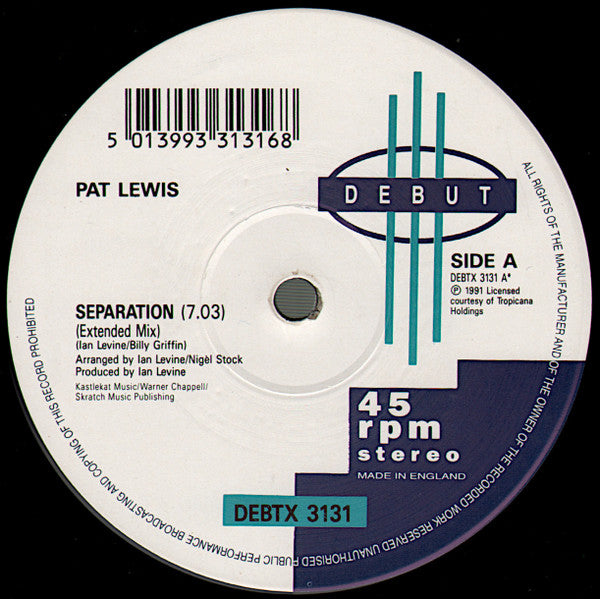 Pat Lewis : Separation (12")