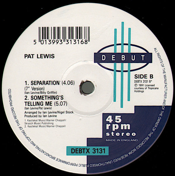 Pat Lewis : Separation (12")
