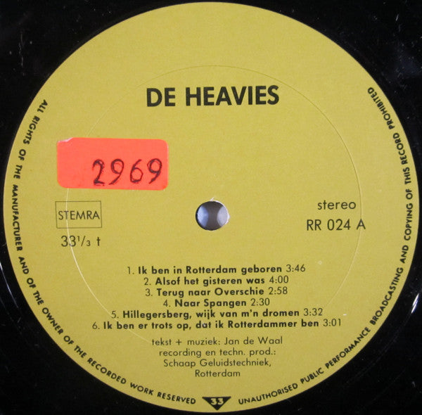De Heavies : Alsof Het Gisteren Was (LP, Album)