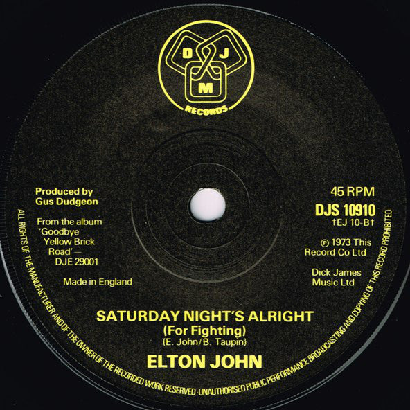 Elton John : Island Girl / Saturday Night's Alright (For Fighting) (7", Ltd)
