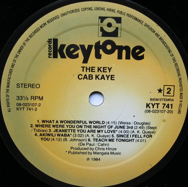 Cab Kaye : The Key (LP, Album)
