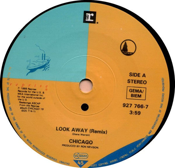 Chicago (2) : Look Away (7", Single)