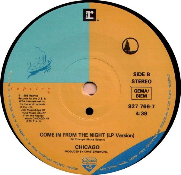 Chicago (2) : Look Away (7", Single)