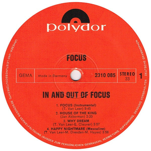 Focus (2) : In And Out Of Focus (LP, Album)