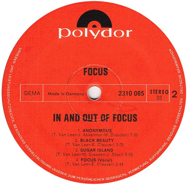 Focus (2) : In And Out Of Focus (LP, Album)