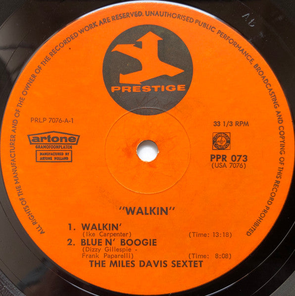 Miles Davis All Stars : Walkin' (LP, Comp, Mono, RE)