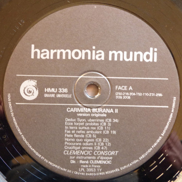 Clemencic Consort, René Clemencic : Carmina Burana. Version Originale & Integrale. Volume 2 (LP, Gat)