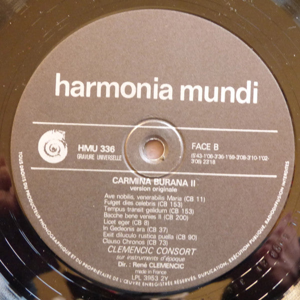 Clemencic Consort, René Clemencic : Carmina Burana. Version Originale & Integrale. Volume 2 (LP, Gat)
