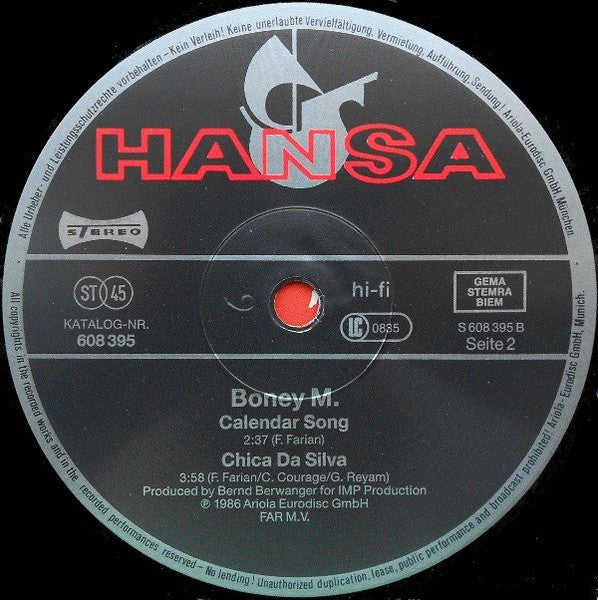 Boney M. : Bang Bang Lulu (Maxi-Version) (12", Maxi)