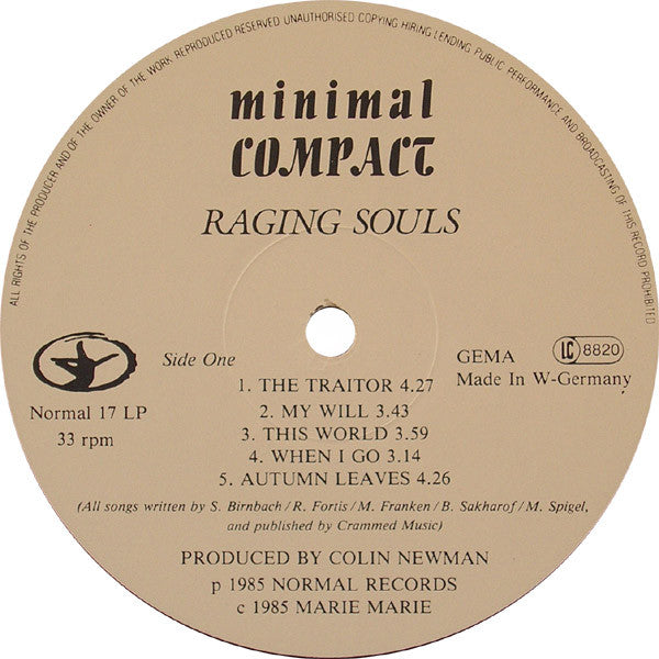 Minimal Compact : Raging Souls (LP, Album)