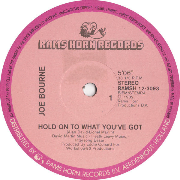 Joe Bourne : Hold On To What You've Got (12")