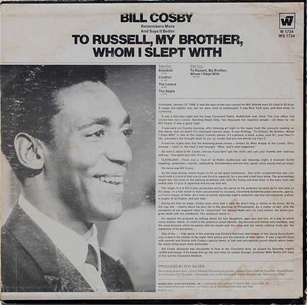 Bill Cosby : To Russell, My Brother, Whom I Slept With (LP, Album)