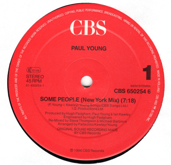 Paul Young : Some People (12", Maxi)