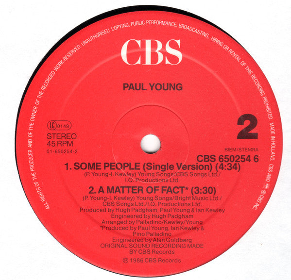 Paul Young : Some People (12", Maxi)