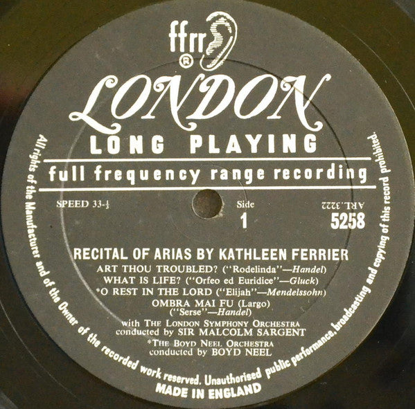 The Boyd Neel Orchestra : Kathleen Ferrier Memorial Album (LP, Album)