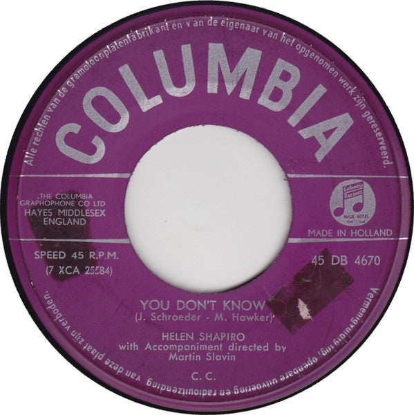 Helen Shapiro : You Don't Know (7", Single)