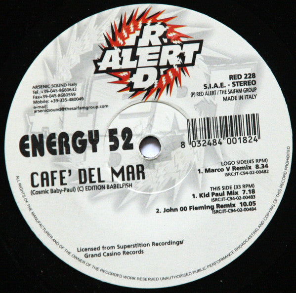 Energy 52 : Cafe' Del Mar (12")