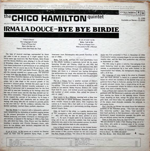The Chico Hamilton Quintet : Bye Bye Birdie - Irma La Douce (LP, Album, Mono)
