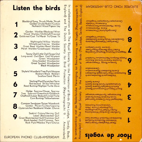 Hans A. Traber : Listen The Birds 1 = Hoor De Vogels 1 (7", EP)