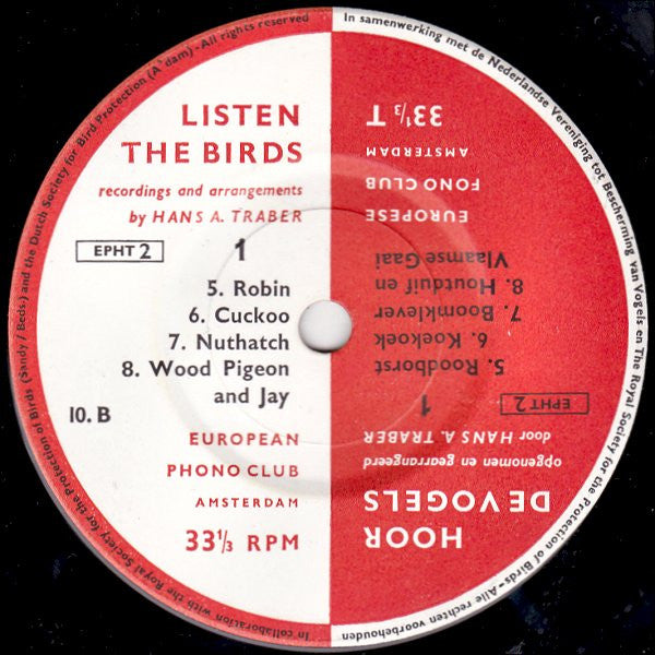 Hans A. Traber : Listen The Birds 1 = Hoor De Vogels 1 (7", EP)