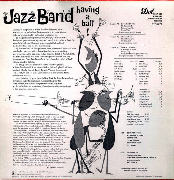Larry Sonn Orchestra : Jazz Band Having A Ball! (LP, Album, RE)