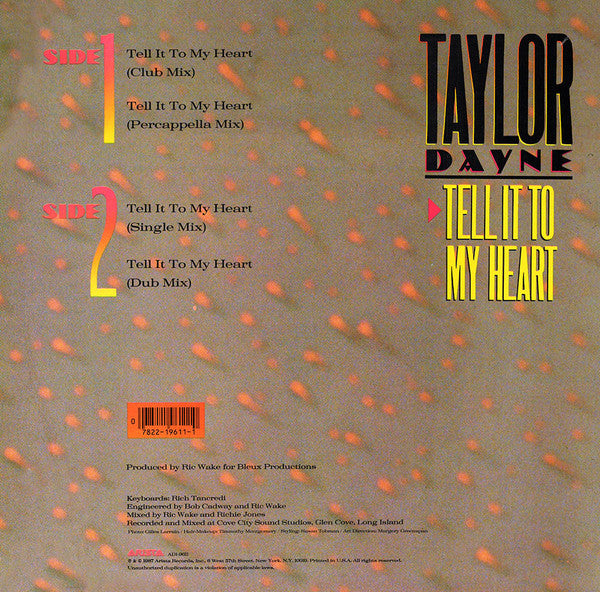 Taylor Dayne : Tell It To My Heart (12")