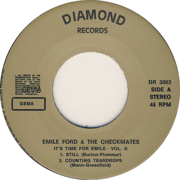 Emile Ford & The Checkmates : It's Time For Emile Vol. II (7", EP, Mono)