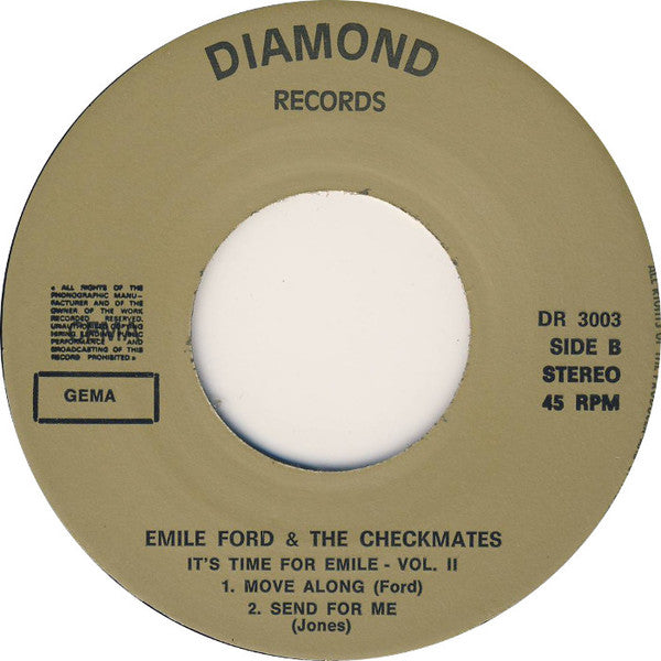 Emile Ford & The Checkmates : It's Time For Emile Vol. II (7", EP, Mono)