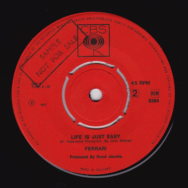 Ferrari (3) : The Girl I Need (7", Single)