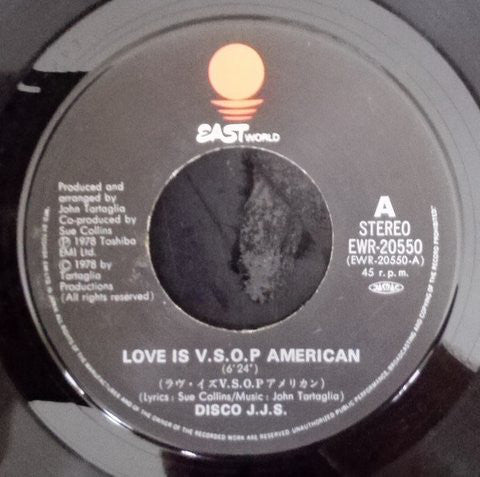 Disco J.J.S. : Love Is V.S.O.P. American (7", Single)