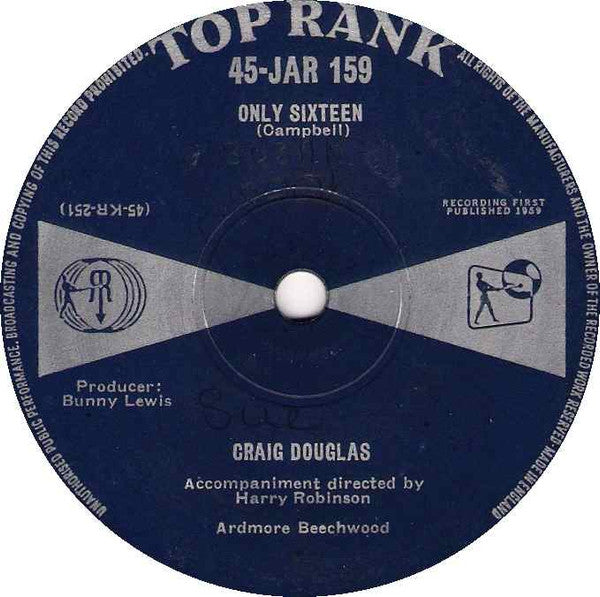 Craig Douglas (2) : Only Sixteen (7", Sol)