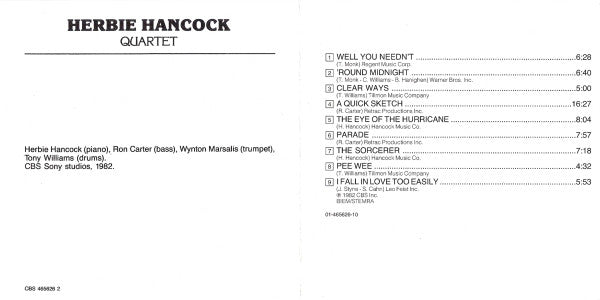 Herbie Hancock : Quartet (CD, Album, RE)