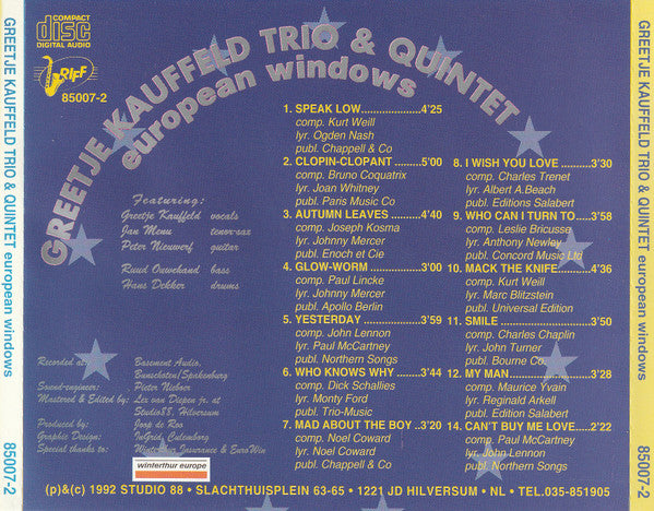 Greetje Kauffeld : European Windows (CD, Album)