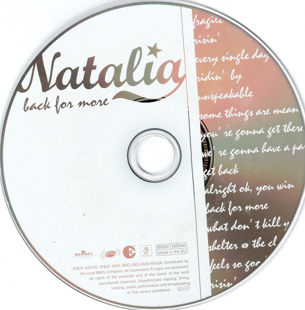 Natalia (3) : Back For More (CD, Album, Copy Prot.)