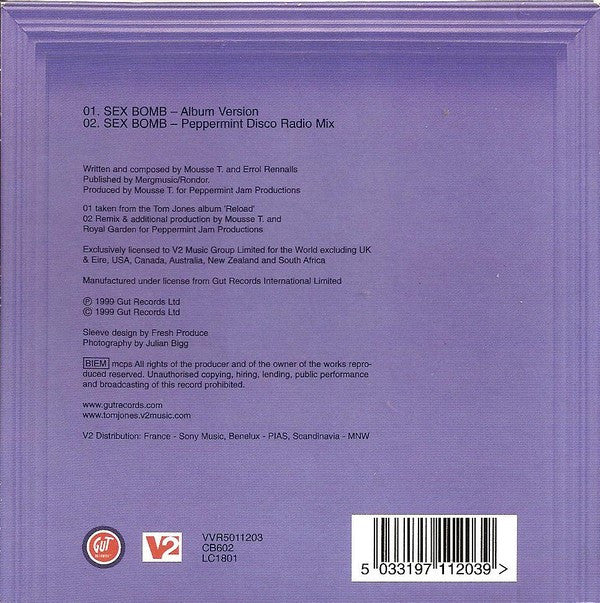 Tom Jones And Mousse T. : Sex Bomb (CD, Single)