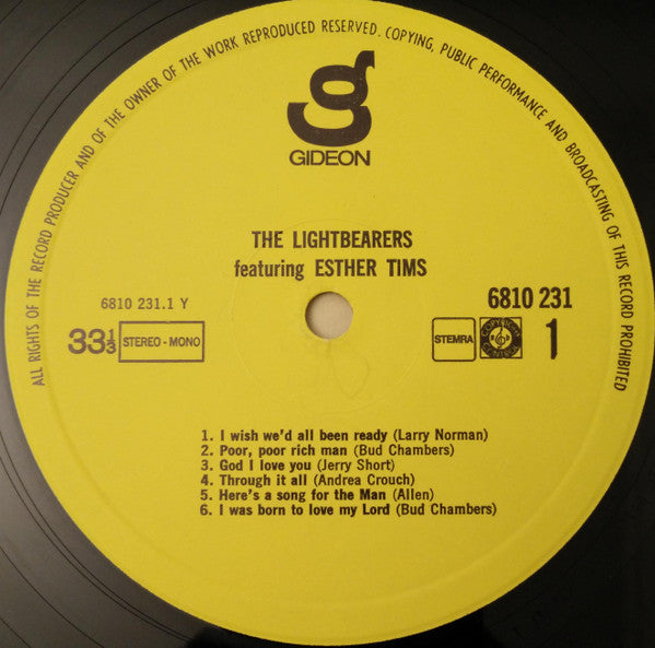 The Lightbearers Featuring Esther Tims : The Lightbearers Featuring Esther Tims (LP, Album)