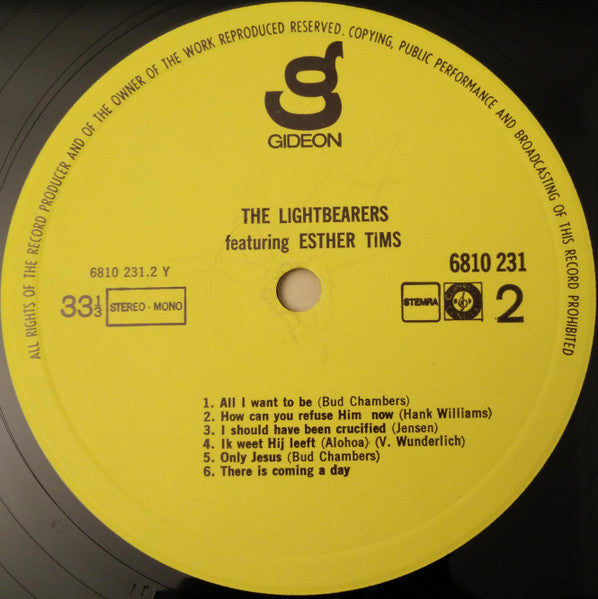 The Lightbearers Featuring Esther Tims : The Lightbearers Featuring Esther Tims (LP, Album)
