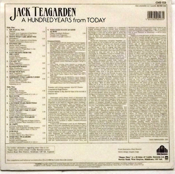 Jack Teagarden : A Hundred Years From Today (LP, Comp, Mono)