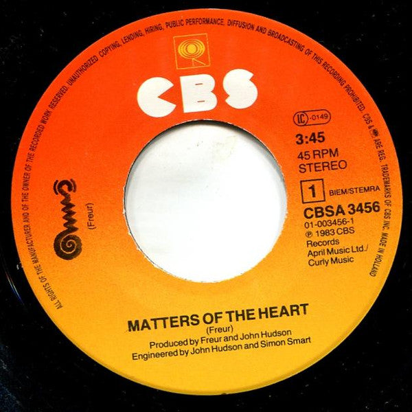 Freur : Matters Of The Heart (7", Single)