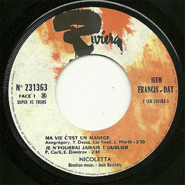 Nicoletta (2) : Ma Vie C'est Un Manège (7", EP)
