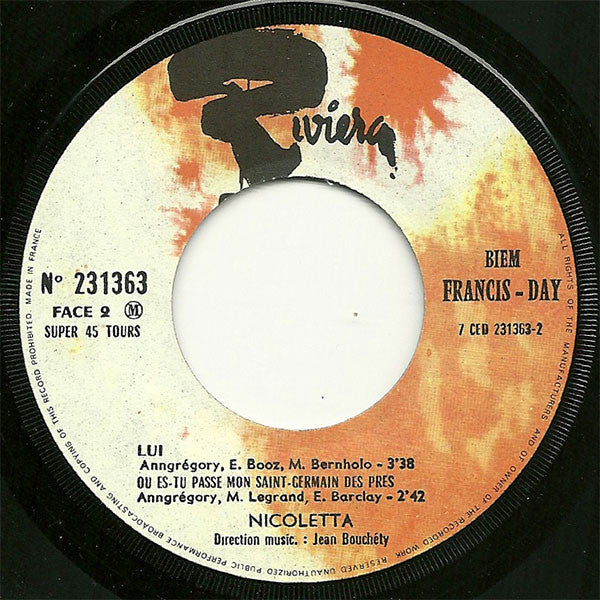 Nicoletta (2) : Ma Vie C'est Un Manège (7", EP)