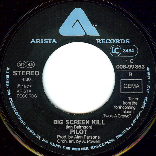 Pilot : Get Up And Go (7", Single)