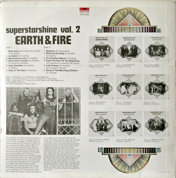 Earth & Fire* : Superstarshine Vol. 2 (LP, Comp)