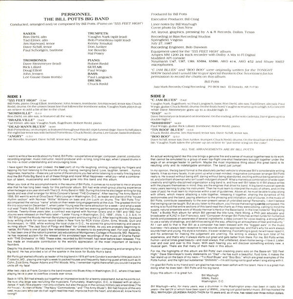 The Bill Potts Big Band : 555 Feet High (LP, Album, Dig)